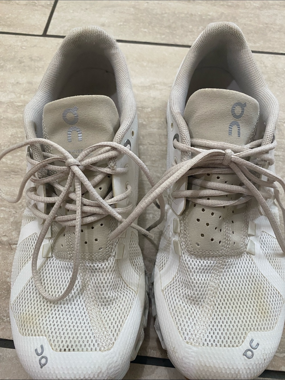 On Running Women's Athletic Shoes - White with Beige accents - Picture 11 of 11